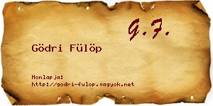 Gödri Fülöp névjegykártya